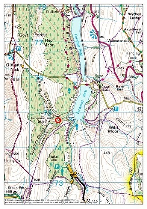 Location map of Errwood Hall