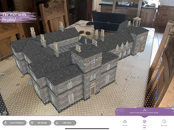 Errwood Hall 3D model on table