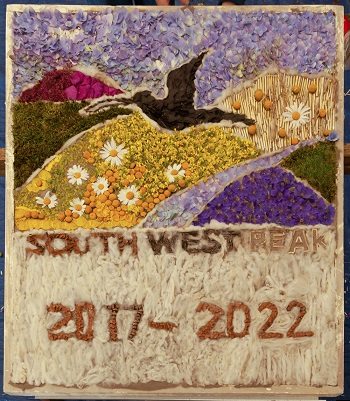 Welldressing of the South West Peak logo created at the celebration event in Warslow